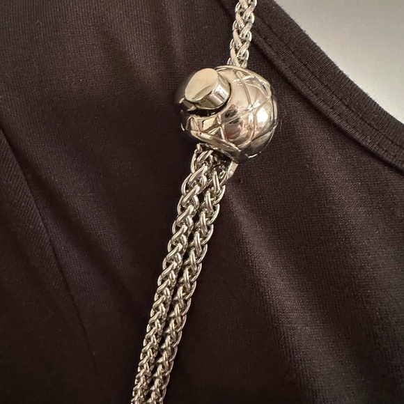 NWOT Chain and clear Plastic Insert shiny silver tone adjustable for long Wallet - Picture 5 of 13